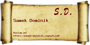 Samek Dominik névjegykártya